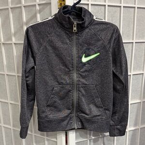 Nike Charcoal Tracksuit Jacket with Bright Green Swoosh Soccer Ball Size 3T